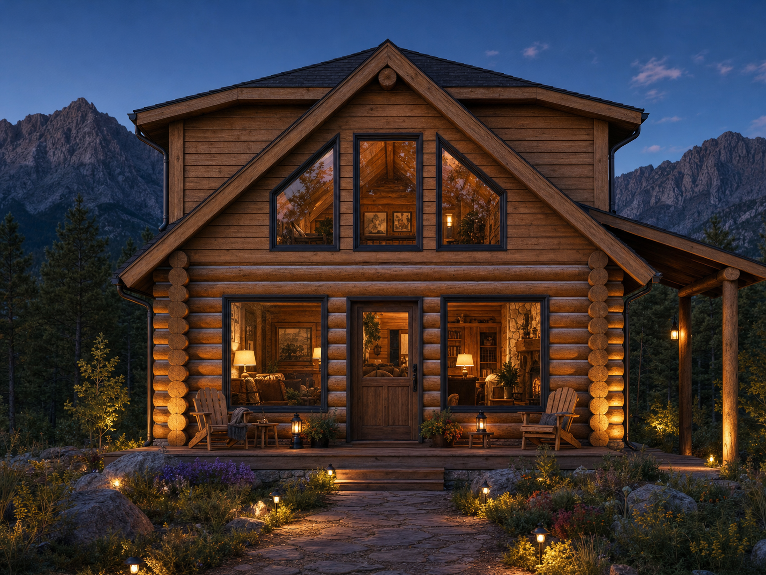 Evening landscape lighting