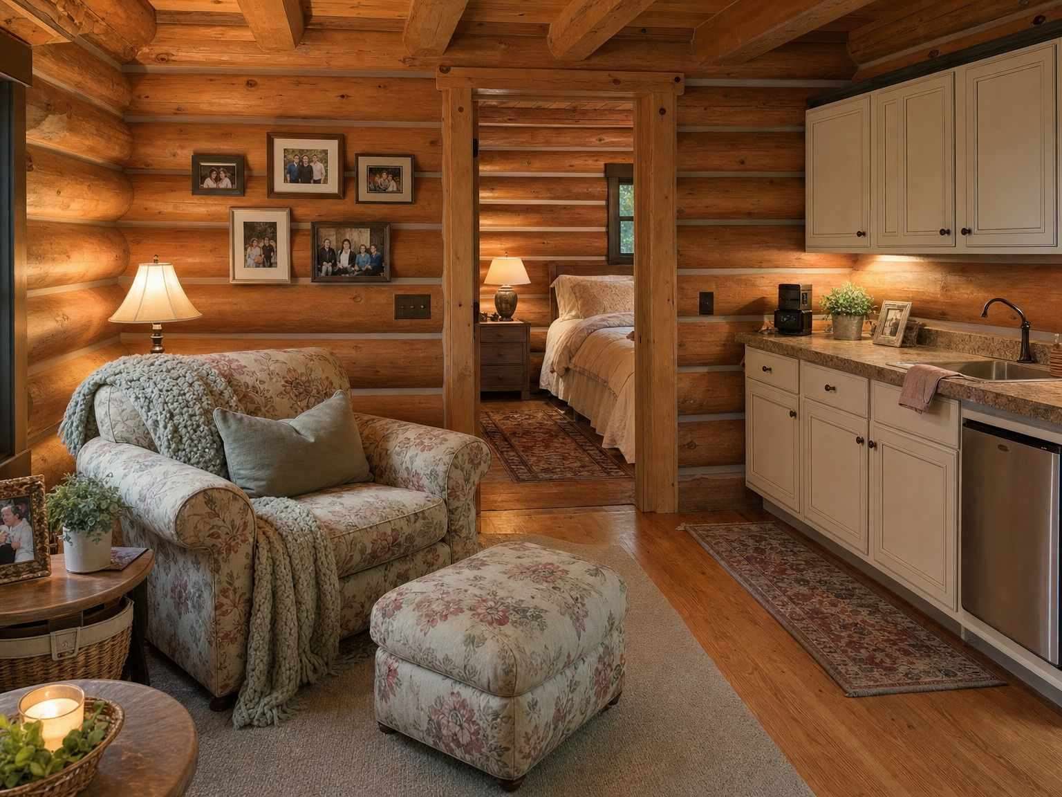Sitting room and kitchenette